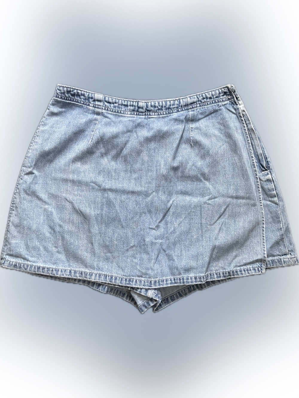 The Limited Light Blue Denim Skort Shorts